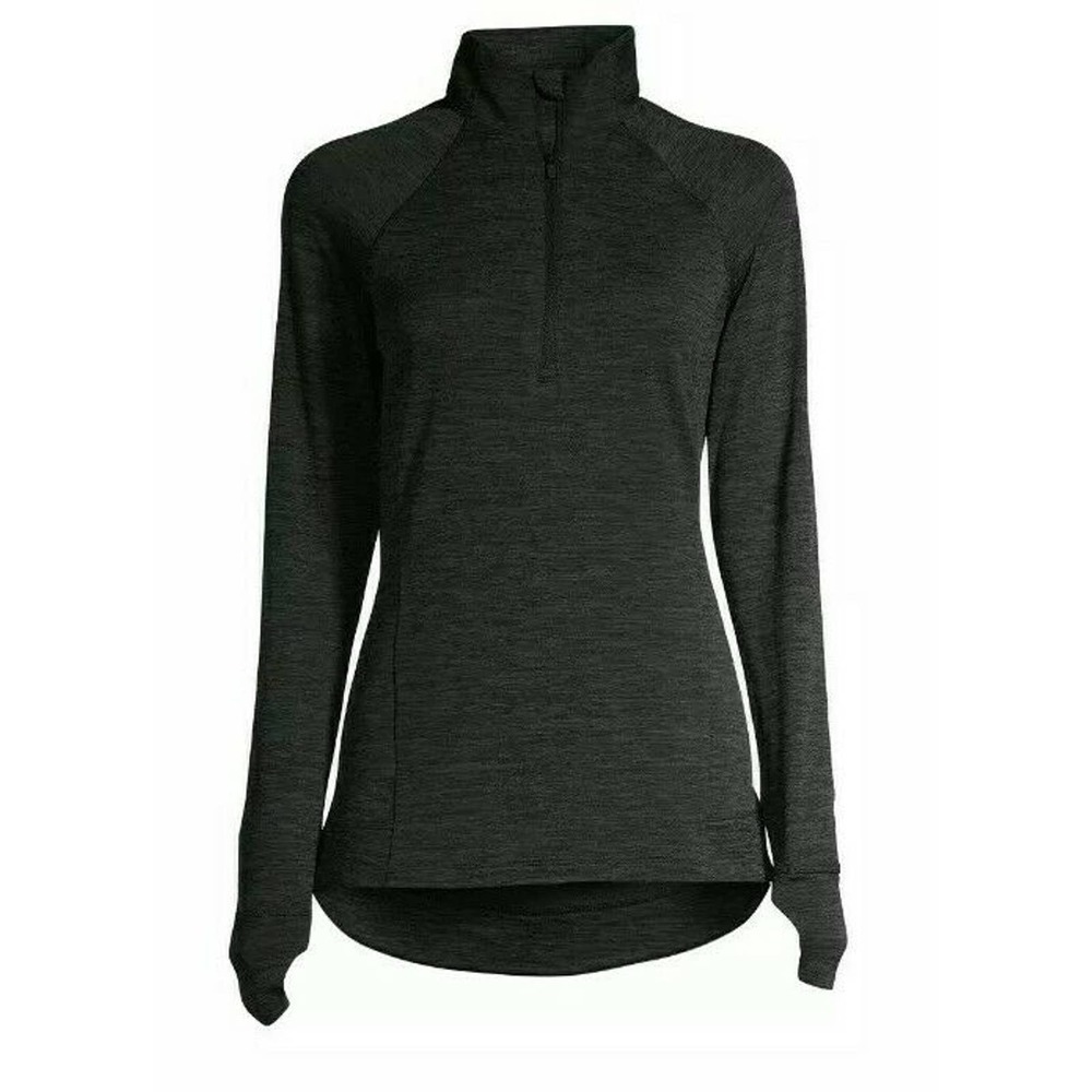 Active Textured 1/4 Zip Pullover  Thumb Holes 0 2